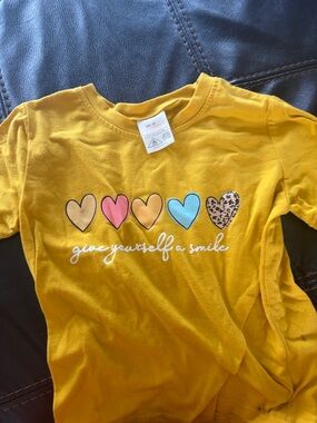 Kids Yellow Graphic Tee - "Give Yourself a Smile"